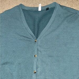 Women's Teal Long Sleeve Top with Button Detail